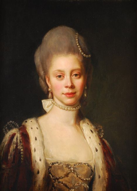 Un fragmento del retrato de la reina Carlota que pintó Nathaniel Dance-Holland en 1773