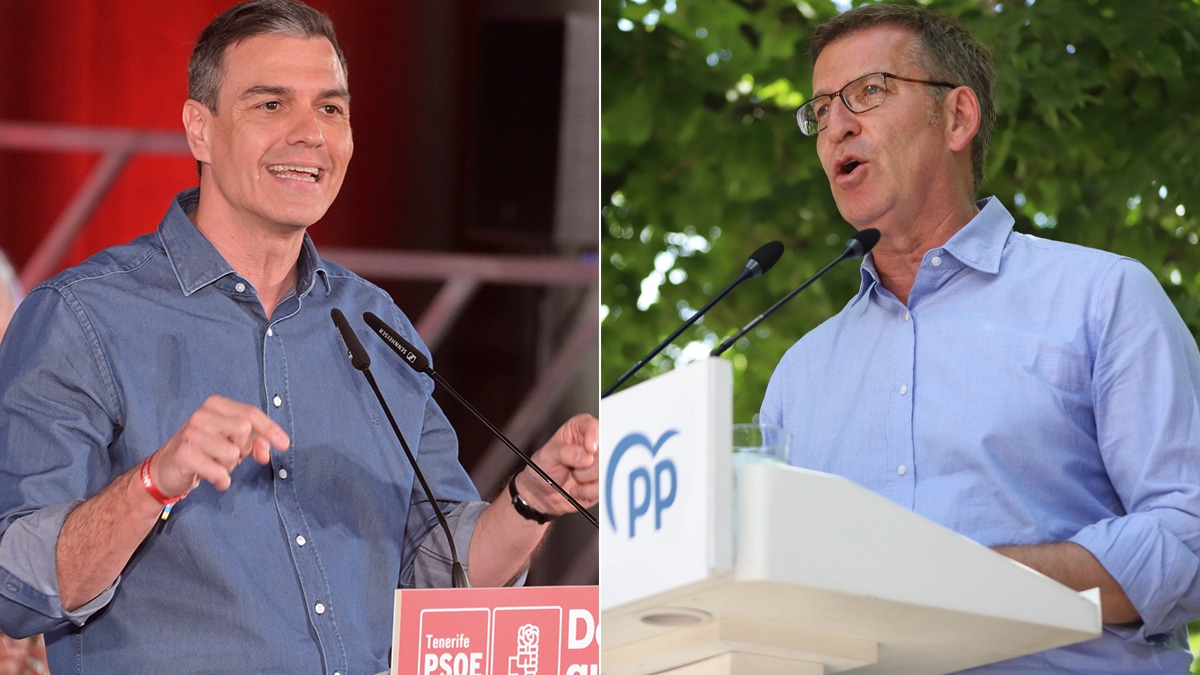 El presidente del Gobierno, Pedro Sánchez, y el líder del PP, Alberto Núñez Feijóo.