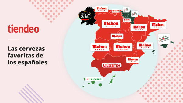 Favorite beers and other drinks in Spain on the map