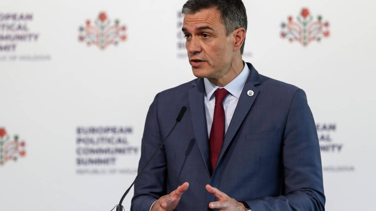 El presidente del gobierno español, Pedro Sánchez, en Moldavia.