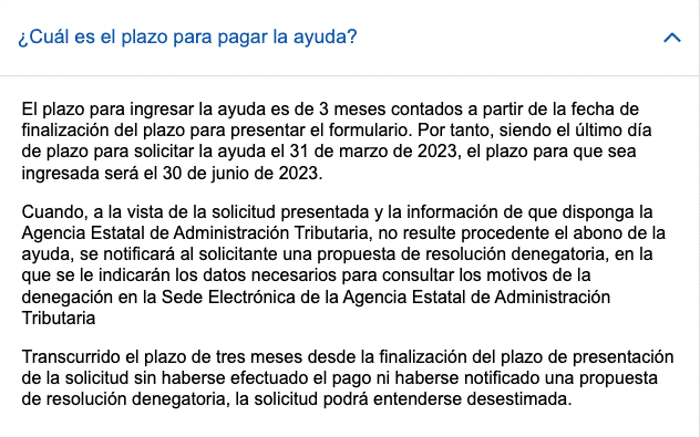 La página web de la Agencia Tributaria que indica hasta cuándo se puede cobrar la ayuda de 200 euros que los ciudadanos podrán recibir en 2023