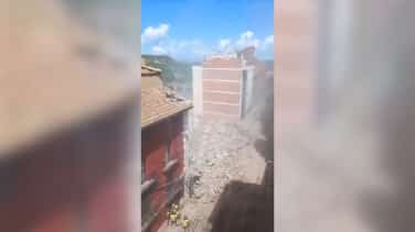 Un edificio de cinco plantas se derrumba en Teruel por las tormentas minutos después de ser desalojado