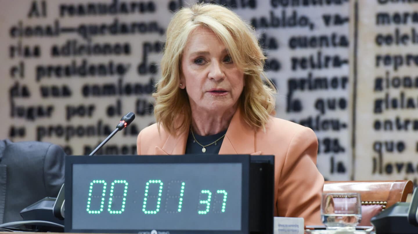 La presidenta interina del Consejo de Administración de la Corporación RTVE, Elena Sánchez Caballero, comparece en una Comisión Mixta de Control Parlamentario de la Corporación RTVE y sus Sociedades, en el Senado, a 28 de marzo de 2023, en Madrid (España). Durante la comparecencia, Sánchez Caballero ha respondido a cuestiones como los motivos por los que cree que los ciudadanos entran a informarse en RTVE pero no se quedan, el convenio mediante el que se ha establecido un protocolo de actuación para el tratamiento informativo igualitario entre mujeres y hombres en el ámbito deportivo en la Corporación RTVE, o la previsión de convocatoria de oposiciones en RTVE. 28 MARZO 2023;RTVE;COMISIÓN;COMPARECENCIA;CUESTIONES;PREGUNTAS;INFORMACIÓN;TELEVISIÓN;RADIO;PRESIDENTA Gustavo Valiente / Europa Press (Foto de ARCHIVO) 28/3/2023