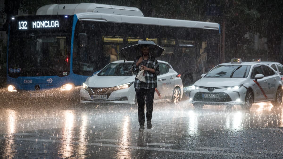 Lluvia en Madrid.