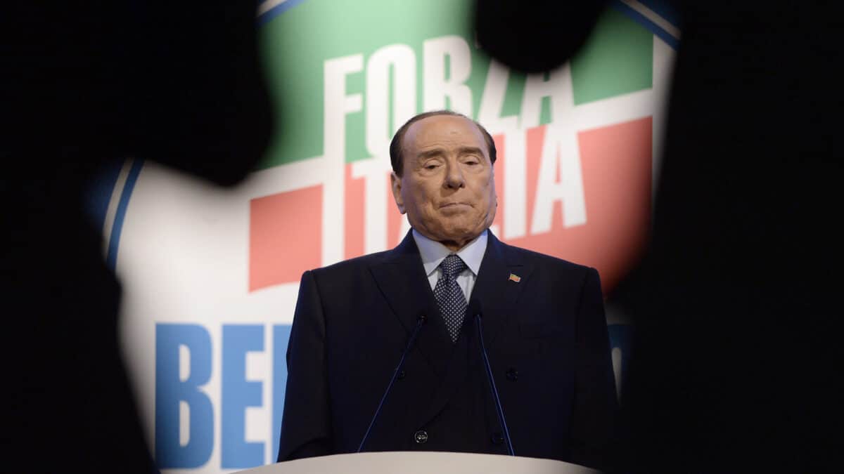 Berlusconi en un mitin de su partido, Forza Italia