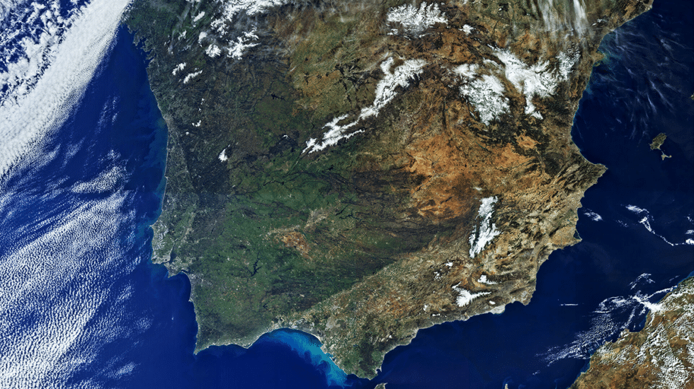 Vista satélite de la Península Ibérica