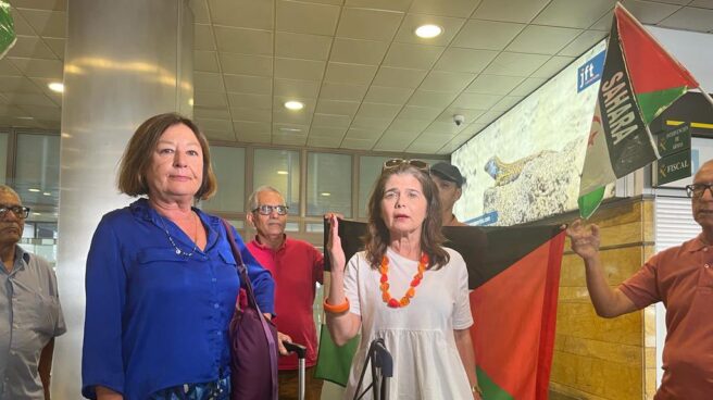 Spanish lawyers Ines Miranda and Lola Travieso after being expelled from Western Sahara.