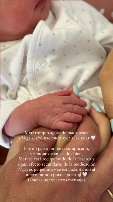 Primera foto de Vega, la hija de Pablo Castellano y María Pombo