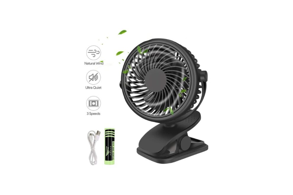 mini ventilador portátil mara qhui en color negro