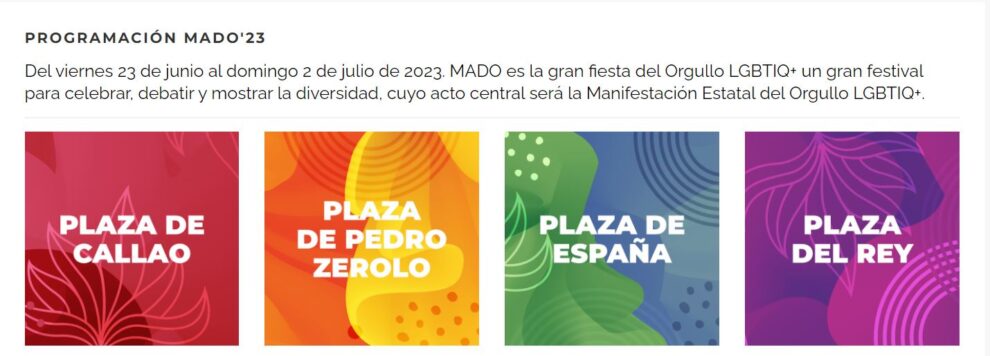 Programacion del orgullo gay de madrid 2023 en el que se puede disfrutar del desfile y de los conciertos
