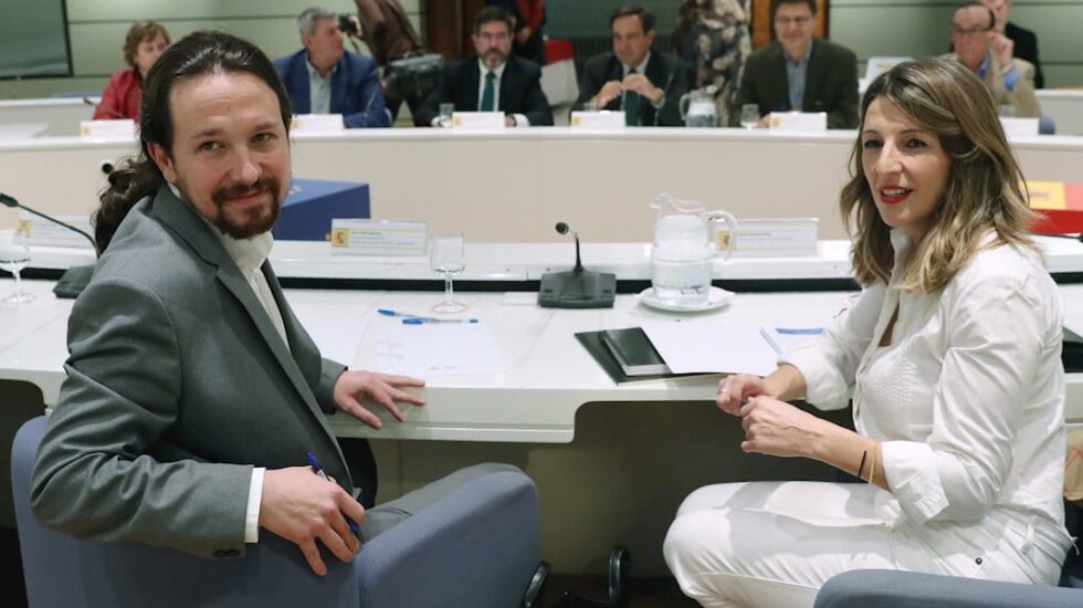 Pablo Iglesias y Yolanda Díaz, en una imagen de 2020.