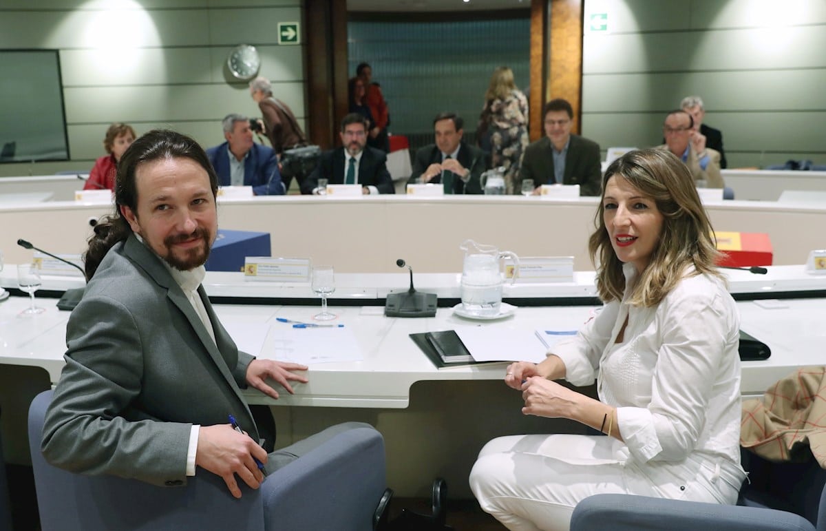 Pablo Iglesias y Yolanda Díaz, en una imagen de 2020.