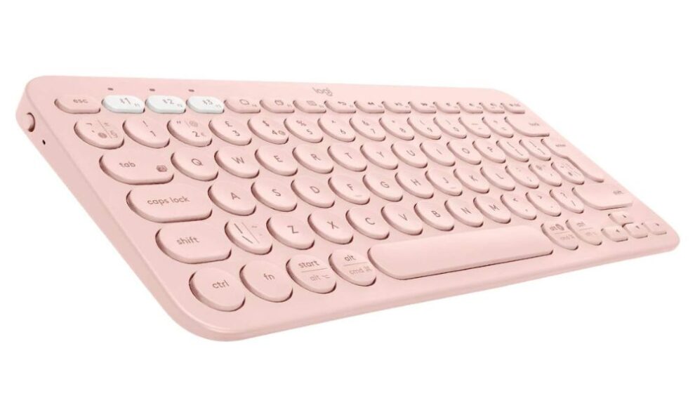 Teclado inalámbrico universal de Logitech de color rosa