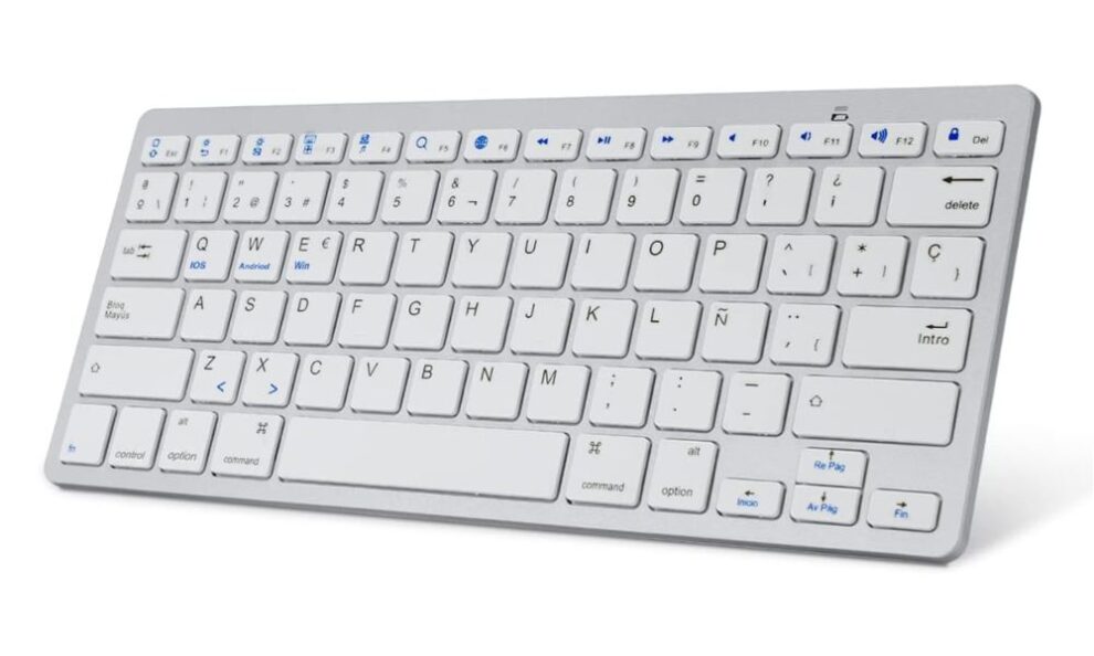 Teclado inalámbrico de Sengbirch de color blanco