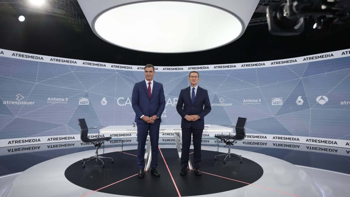 El cara a cara entre Sánchez y Feijóo alcanza casi los 6 millones de espectadores pero es el menos visto de los siete celebrados