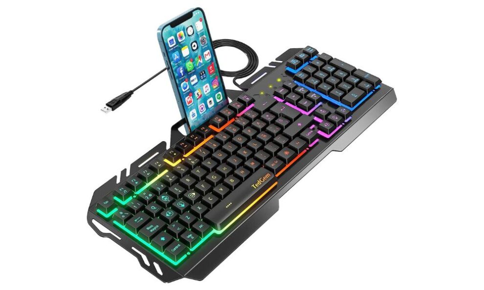 Teclado inalámbrico de gamer de TedGem con teclas de colores