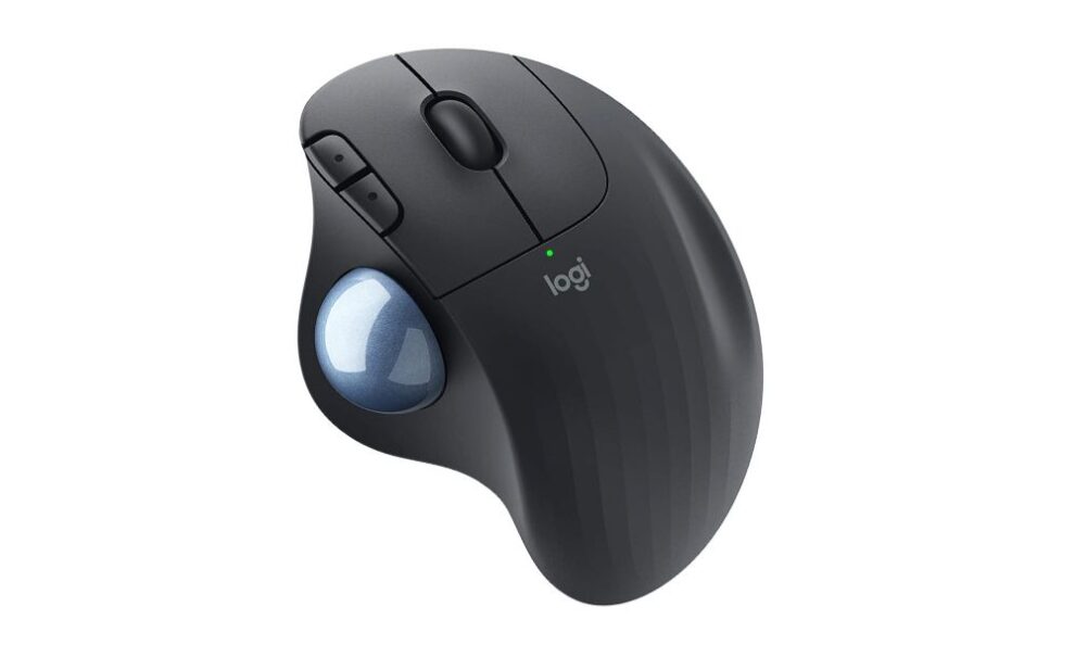 Ratón inalámbrico de Logitech con trackball de color negro