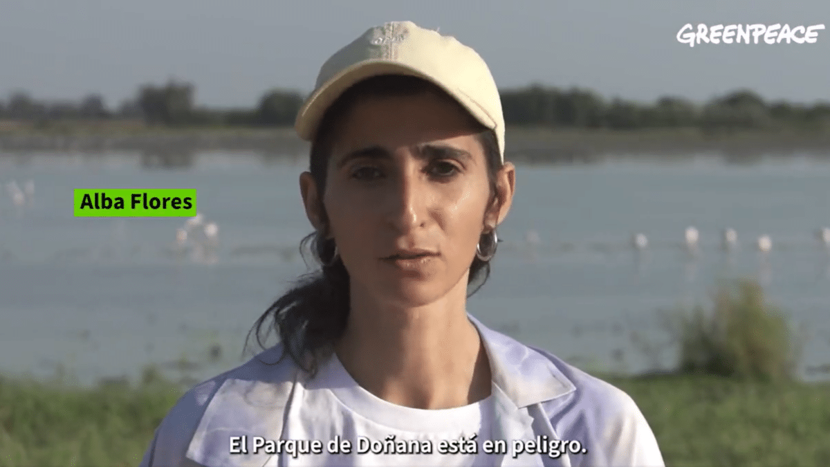 Alba Flores se une a Greenpeace para denunciar la situación en Doñana