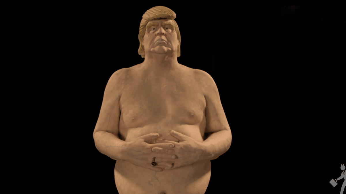 Estatua de Trump, creada por los artista de INDECLINE