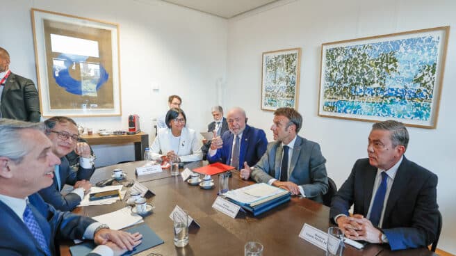 Venezuela-Delcy-Rodriguez-Macron-Fernandez-Petro-Lula Los firmantes de la declaración conjunta sobre Venezuela