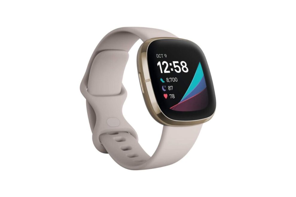 Smartwatch avanzado Fitbit Sense de color rosa y dorado