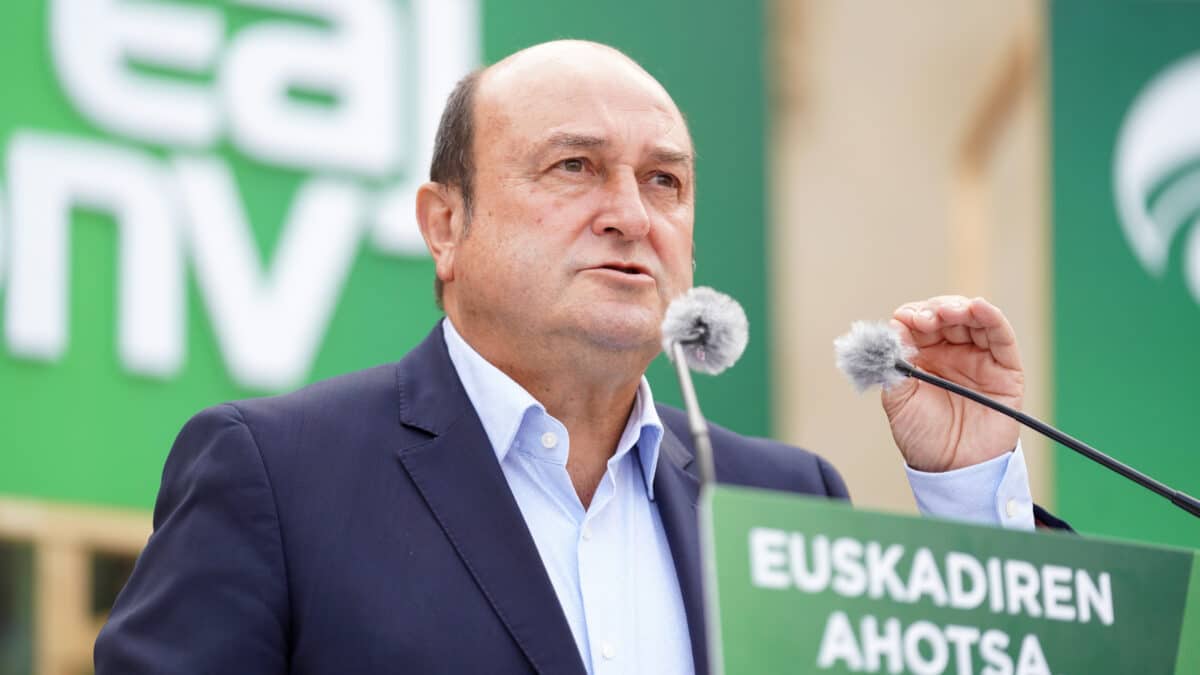 El presidente del EBB, Andoni Ortuzar, durante un acto de campaña de EAJ-PNV, a 20 de julio de 2023