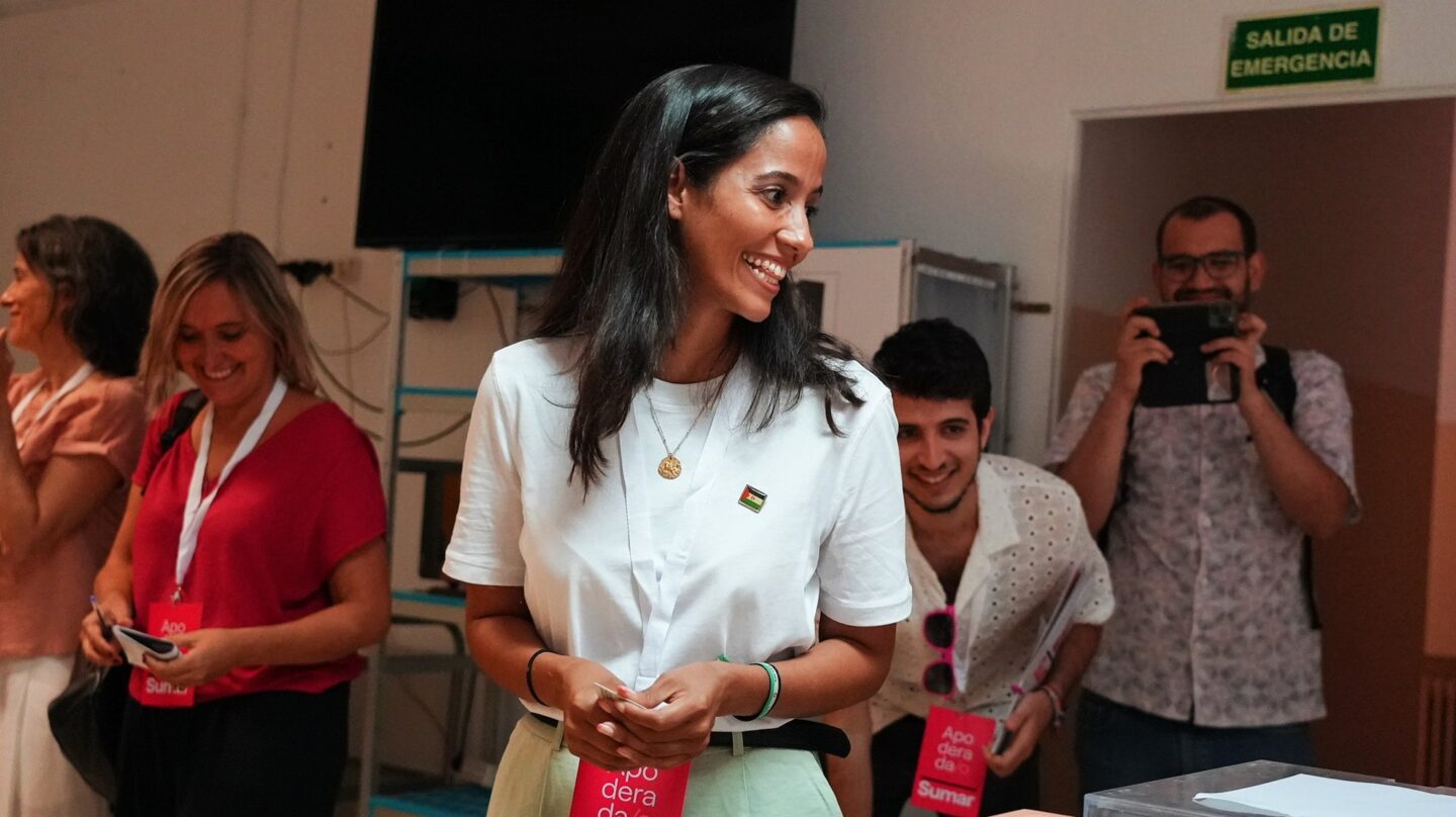 Tesh Sidi, durante las votaciones este domingo.