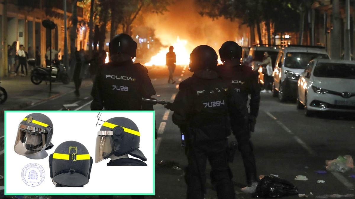 La Policía gasta 500.000 euros en los nuevos cascos "diana" de los antidisturbios
