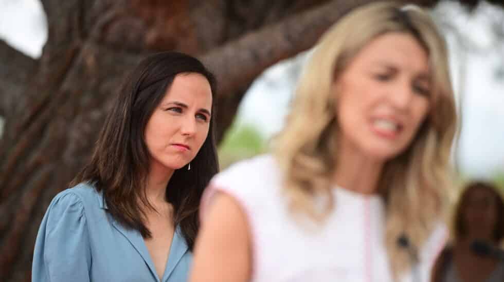 Yolanda Díaz e Ione Belarra en un mitin
