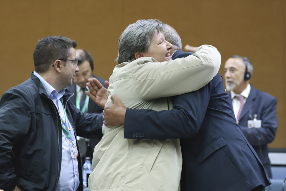 Momento en el que María José Sanz es elegida como nuevo miembro de la Mesa del IPCC