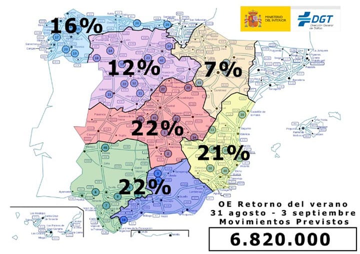 Los desplazamientos durante la operación retorno de 2023, sabiendo a qué hora es mejor viajar para evitar atascos.