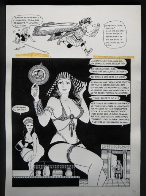 Representación de Cleopatra en cómic español de 1975.