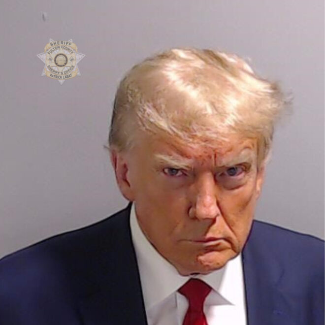 Fotografía cedida por Fulton County Sheriff's Office donde aparece el expresidente de Estados Unidos Donald Trump. 