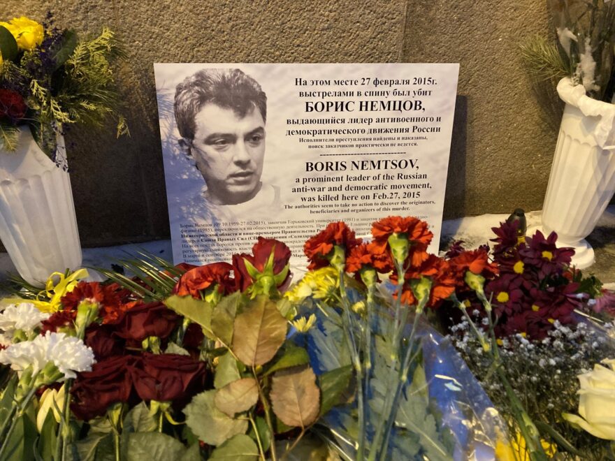 Homenaje a Boris Nemtsov tras su asesinato por ser crítico con Vladimir Putin