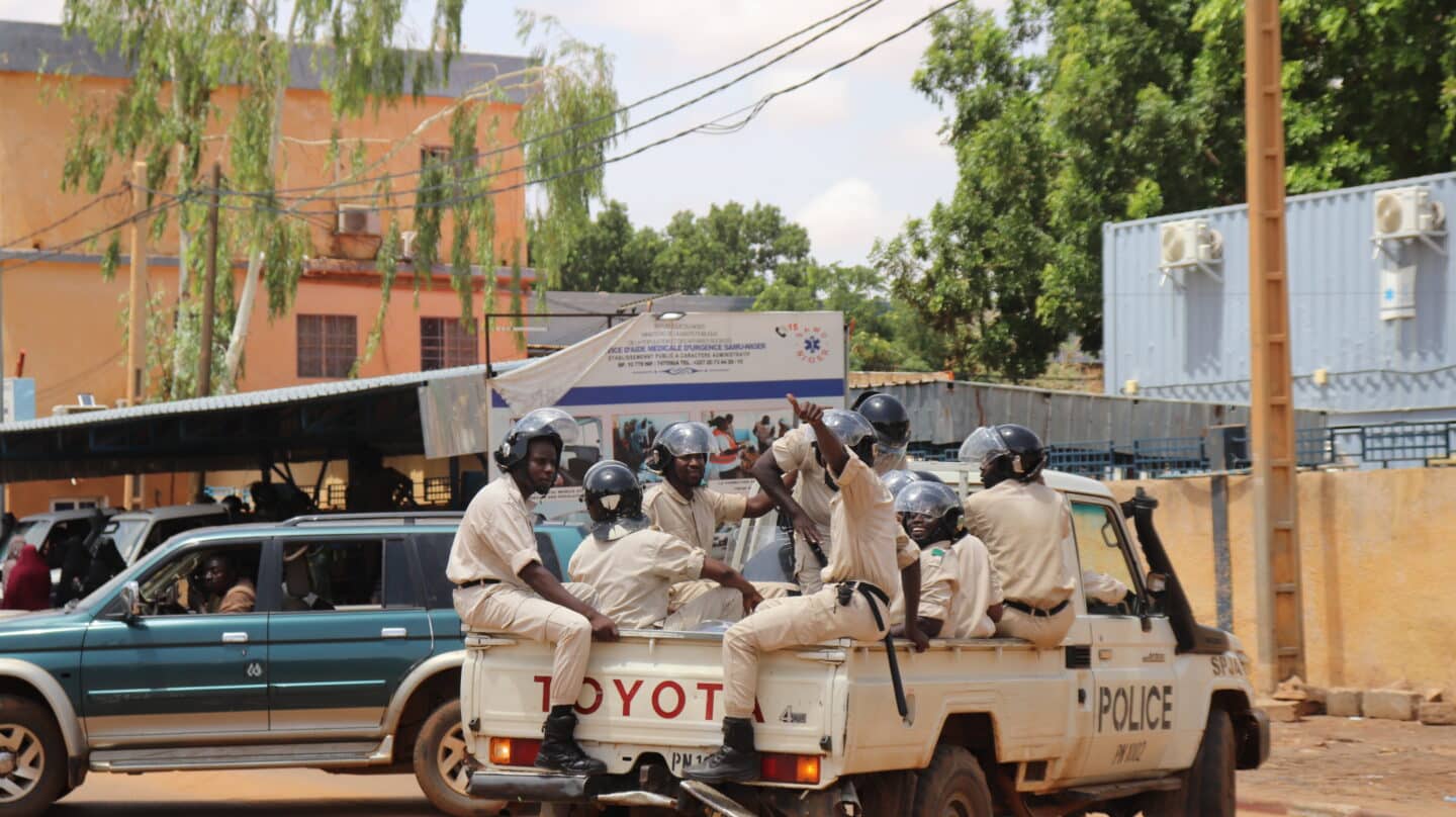 Fuerzas policiales en la capital de Nígr