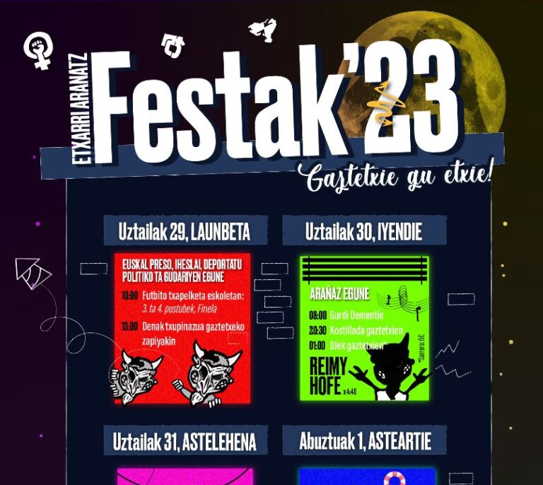 Dos guardias civiles en llamas, cartel anunciador del 'Día del Inútil' en Etxarri Aranatz