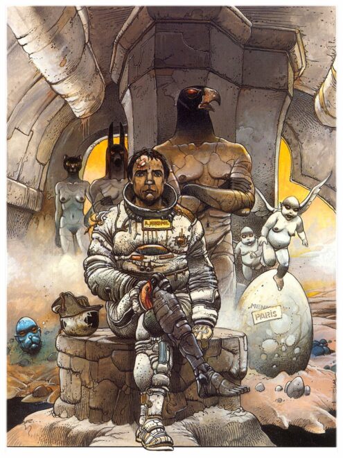 A scene from The Fare of the Immortals (1980) by Enki Bilal