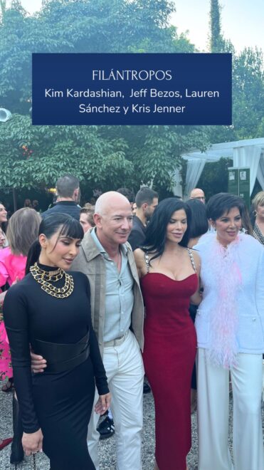 Kim Kardashian, Jeff Bezos, Lauren Sanchez y Kris Jenner