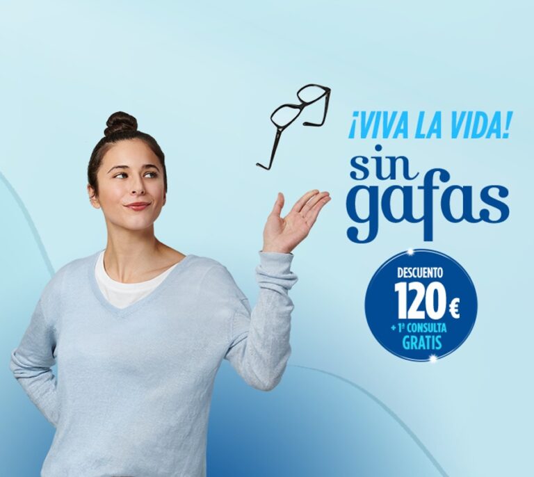 ¡Libérate de las gafas! Cirugía refractiva con 120€ de descuento y 1ª consulta gratuita en Clínica Baviera