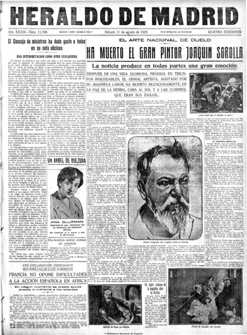Portada del 'Heraldo de Madrid' del 11 de agosto de 1923.
