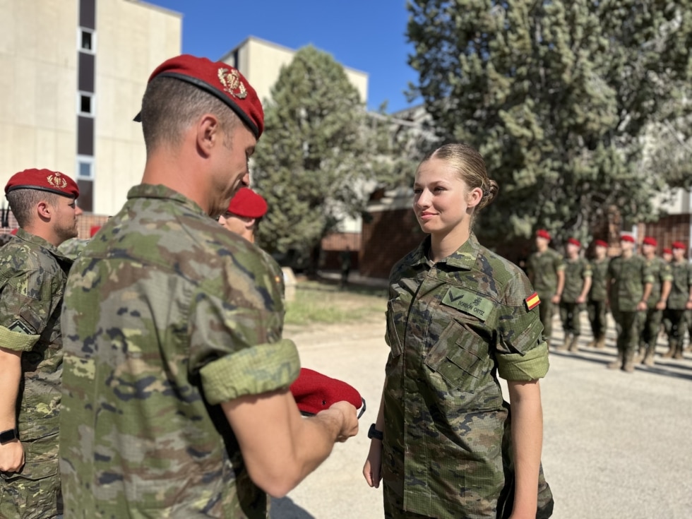 La princesa Leonor en su instrucción militar en Zaragoza