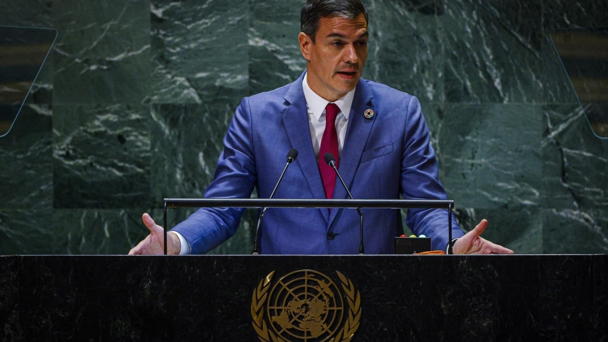 El presidente del Gobierno español Pedro Sánchez en la Asamblea General de la ONU.