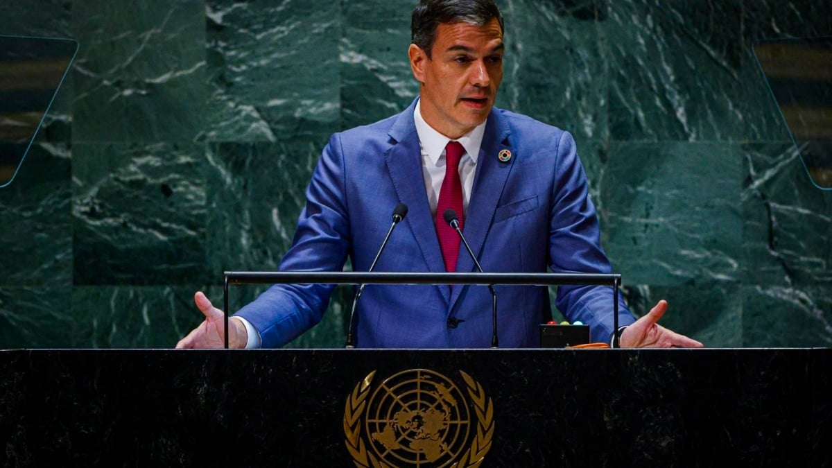 El presidente del Gobierno español Pedro Sánchez en la Asamblea General de la ONU.