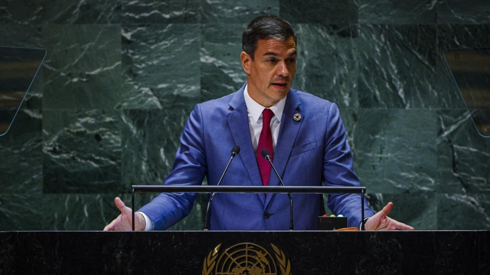 El presidente del Gobierno español Pedro Sánchez en la Asamblea General de la ONU.
