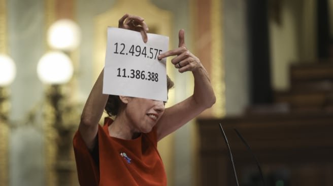 Marta Lois (Sumar), en la tribuna del Congreso. Marta Lois (Sumar), en la tribuna del Congreso.