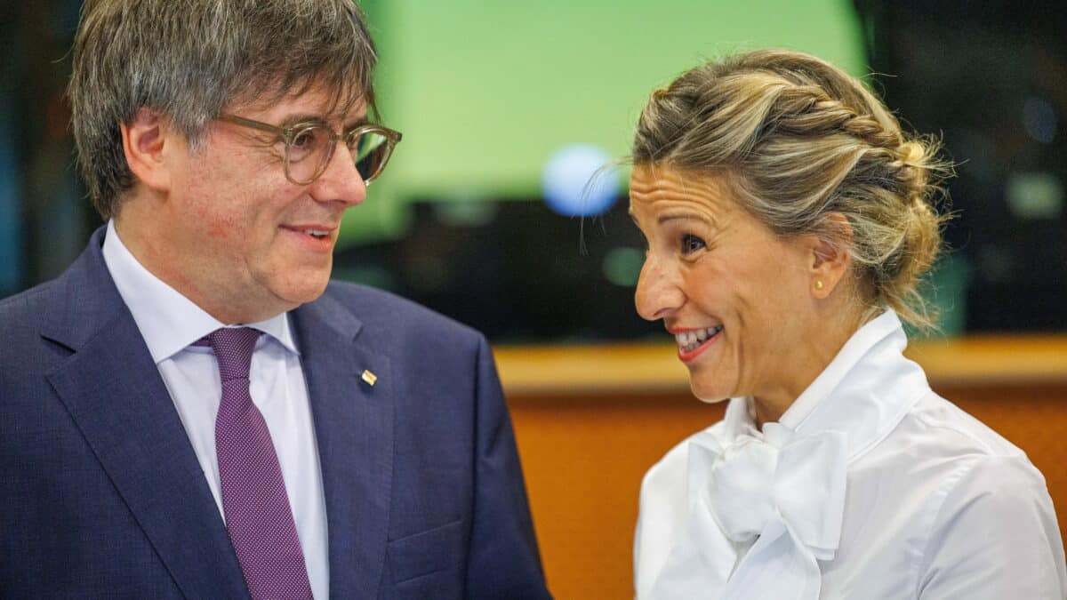 Carles Puigdemont y Yolanda Díaz, en Bruselas.