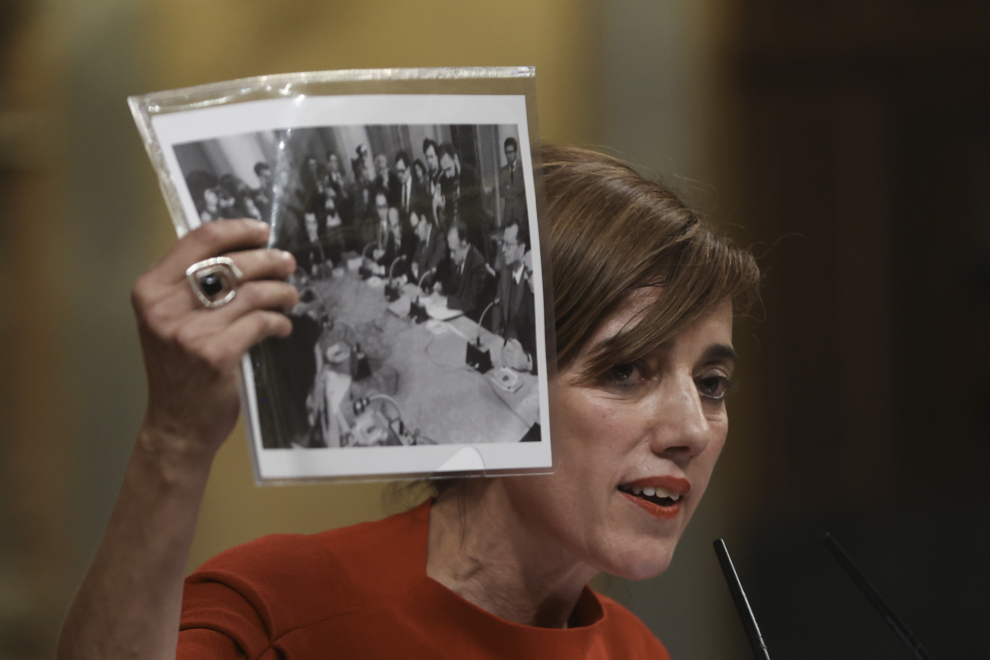 Marta Lois (Sumar), en la tribuna del Congreso.