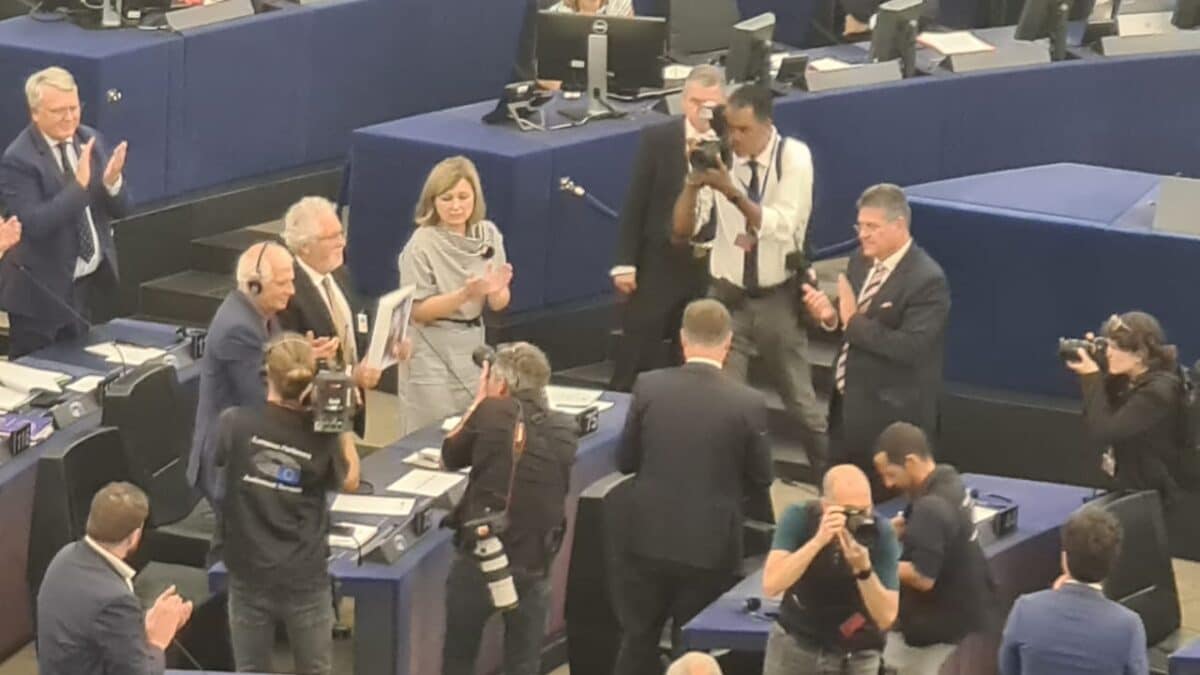 Héctor Abad en el Parlamento Europeo.