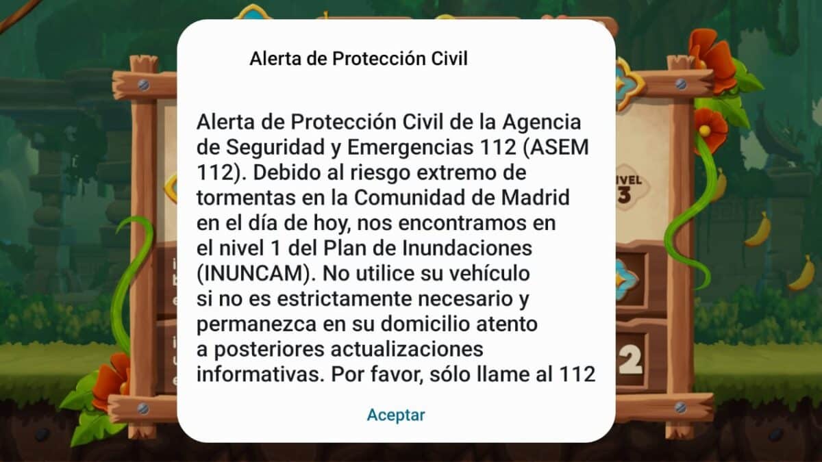 Alerta de Protección Civil, que es un sistema de “ES-Alert” propulsado por la UE