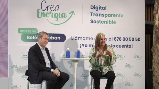 Emili Rousaud, consejero delegado de CreaEnergia, y Belén Esteban en la presentación de la compañía en Madrid Emili Rousaud, consejero delegado de CreaEnergia, y Belén Esteban en la presentación de la compañía en Madrid